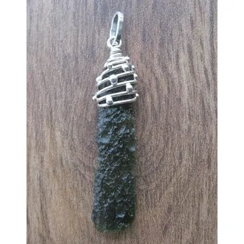 Přívěsek Drakkaria ORBITUS, stříbrný přívěsek s vltavínem, Ag 925