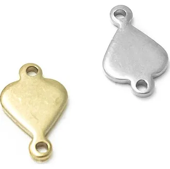 Materiál na výrobu šperku Ocelové konektory 12x7,5x1,2mm 1ks+B - Nerez SL / 1Ks
