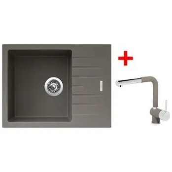 Granitový dřez Sinks PERFECTO 650 Truffle + Mix 3 P GR