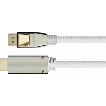 Video kabel Kabel PYTHON Nylong kabel Python DisplayPort 1.4 a HDMI 2.0. bílé 3 m