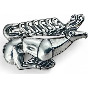 Brož Drakkaria SKYTHSKÝ JELEN, stříbrná brož, Ag 925, 10g