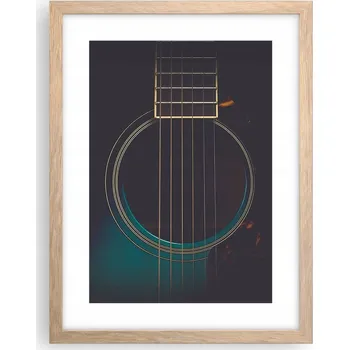 Obraz Obraz plakát v rámu světlý dub do obýváku 30x40 kytara plakáty na zeď