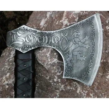 Sekera Drakkaria BOHEMIA - SEKERA, leptaná s koženým omotem