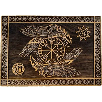 Obraz Kadlus HUGINN a MUNINN - dřevěný nástěnný obraz 21x30cm