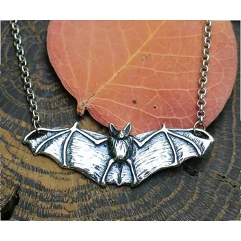 Náhrdelník Drakkaria NOCTOR - Netopýr, stříbrný náhrdelník, Ag 925