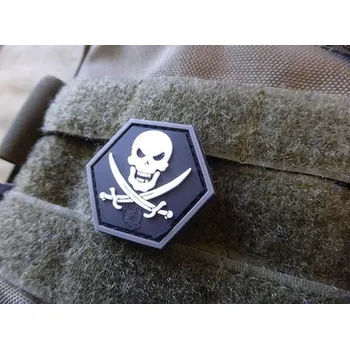 Nášivka NO FEAR PIRÁTSKÁ, 3D patch nášivka, suchý zip