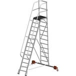 Žebřík s velkou podestou typ Vario kompakt, z hliníku, 10 příček