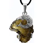 Drakkaria BERAN - stříbrný přívěsek s vltavínem, Ag 925