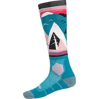 Pánské termoprádlo Meatfly sNB & SKI ponožky Leeway Pink Mountains | Růžová | Velikost S