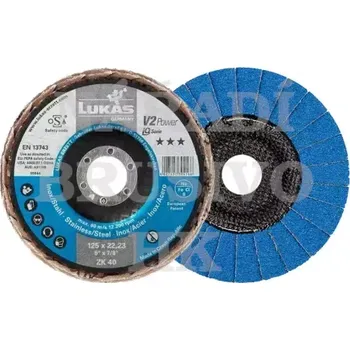 Příslušenství k nářadí Lukas Lamelový kotouč 125x22,23 P 40 V2 POWER INOX talířový