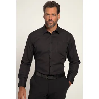 Pánská košile JP1880, Plus size Košile, kolekce Business, Modern střih, Easy Care pro plnoštíhlé nadměrná velikost, 721316130-1452, černý, 3XL, Plus size oblečení, Oblečení pro vysoké muže, Nadměrné velikosti, Oblečení pro plnoštíhlé.