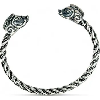 Náramek Drakkaria - splétárna COLLACH, keltský kanec, stříbrný náramek, Ag 925