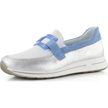 Dámské mokasíny Ara širší prozouvací polobotky Osaka Silber/Weiss/Azzuro 12-24822-06 - 39 | P692450