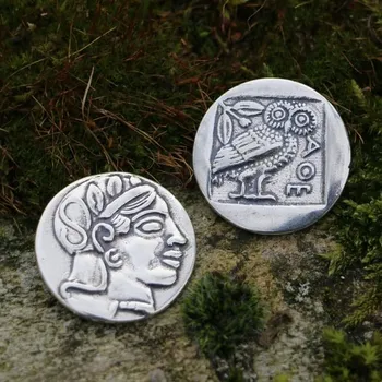 Přívěsek Drakkaria Athénská Tetradrachma, stříbrná mince replika Ag 925