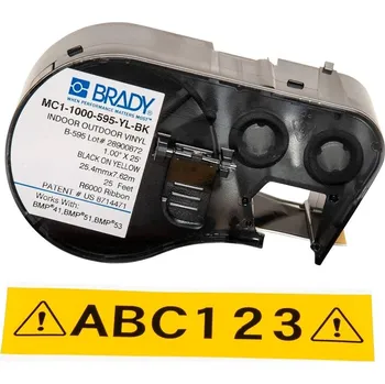 Pásek do tiskárny Brady M4C-500-584-YL / 170810, 12.70 mm x 6.10 m, Plastic, černý tisk / žlutý podklad