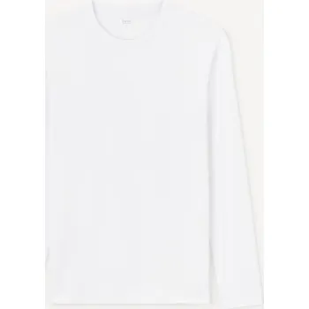 Pánské tričko Celio Tričko Tebaseml s dlouhým rukávem 1152960 Bílá S