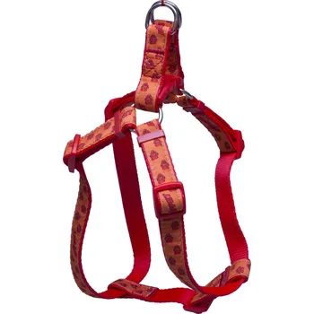 Postroj pro psa BAFPET Popruhové kšíry TLAPKY BAF Barva: Červená, Rozměr: 15mm x OH 32-46cm 18412TB