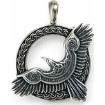 Drakkaria HUGINN a MUNINN, vikinský stříbrný přívěsek, Ag 925