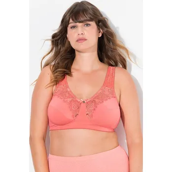 Podprsenka Ulla Popken, Plus size Odlehčující podprsenka, bez kostic, krajka, košíčky C-E pro plnoštíhlé nadměrná velikost, 800619501-1084, růžový, 105C, Nadměrné velikosti, Plus size oblečení, Oblečení pro boubelky, Oblečení pro baculky, Oblečení pro plnoštíhlé, Ob