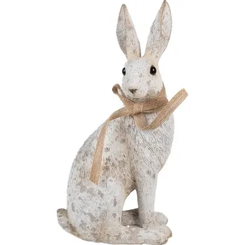 Bytová dekorace Dekorace béžový sedící králík s mašlí Rabbit Bow - 14*10*26 cm