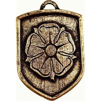 Přívěsek Drakkaria Rožmberská růže, středověký erb ve štítu, zinek, staromosaz