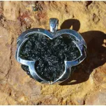 Drakkaria HEDERA, stříbrný přívěsek s vltavínem, Ag 925