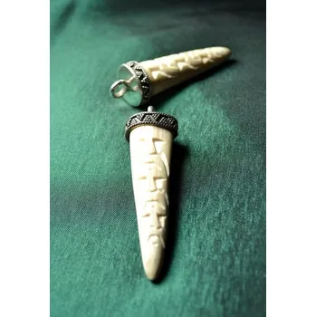 Přívěsek Francúz Pavel TRIGLAV, rytý slovanský amulet, paroh a stříbro 925