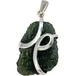 Drakkaria LUZNA, stříbrný přívěsek s vltavínem, Ag 925