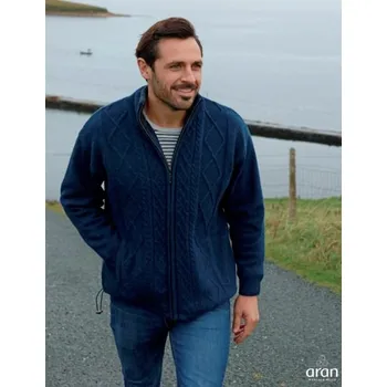 Pánský svetr Aran Woollen Mills EAMON pánský svetr Cardigan, Irsko