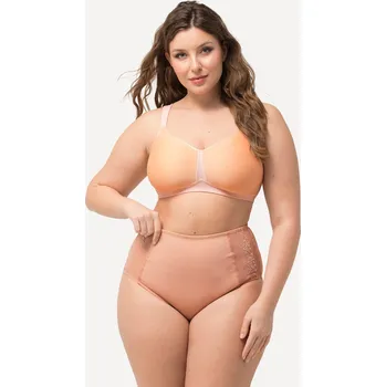 Podprsenka Ulla Popken, Plus size Podprsenka, prostorné košíčky, bez kostic, mikrovlákno, C-D pro plnoštíhlé nadměrná velikost, 819009660-1083, oranžový, 100C, Nadměrné velikosti, Plus size oblečení, Oblečení pro boubelky, Oblečení pro baculky, Oblečení pro plnoštíh