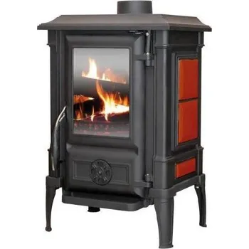 Krbová kamna GUČA ARINA 1111 krbová kamna 6,5kW, černá/červená - doprava zdarma