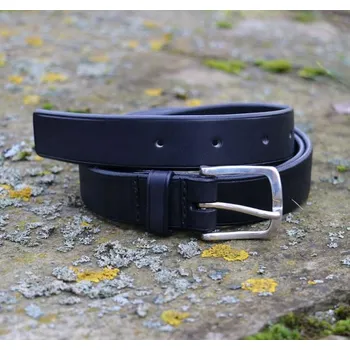 Opasek Drakkaria LORIC, luxusní manažerský kožený opasek se stříbrnou sponou Ag 925