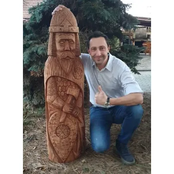 PERUN, slovanský Bůh, vyřezávaná soška - vysoká 120cm