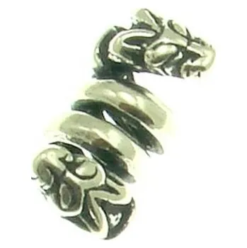 Přívěsek Megalith VLČÍ HLAVY - korálek do vousů, Ag 925