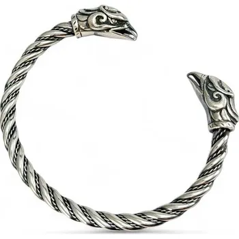Náramek Drakkaria - splétárna GRYF, stříbrný náramek, Ag 925