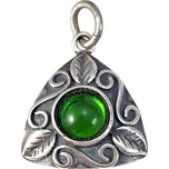 Drakkaria BOUDICCA, stříbrný přívěsek, mechová zelená, Ag 925