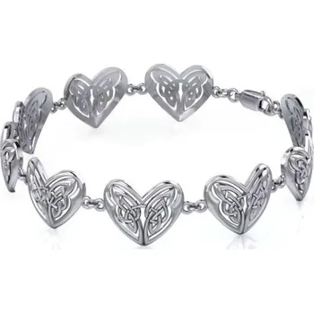 Náramek Peter Stone KELTSKÁ SRDCE, stříbrný náramek, Ag 925