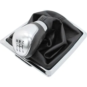 Hlavice řadicí páky TSM Tuning Řadící páka Ford Focus II (2004 - 2007) s manžetou a chromovaným rámečkem, stříbrná