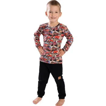 Dětské tričko Bettymode HASIČI ČERVENÁ CELOTISK dlouhý rukáv, 98