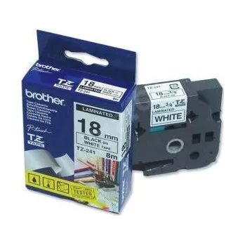 Tiskárna štítků Brother - TZe-241, bílá / černá (18mm, laminovaná)