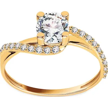 Prsten Zlatý zásnubní prsten se zirkony Shania IZ12999 + dárkové balení LUXUS zdarma