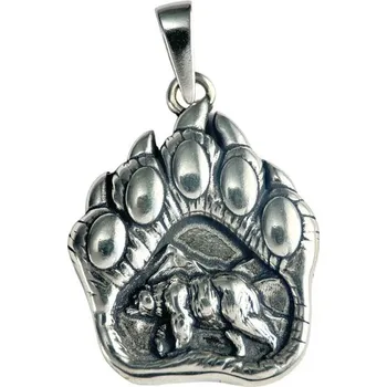Přívěsek Drakkaria MEDVĚD - medvědí stopa, stříbrný přívěsek, Ag 925 12g
