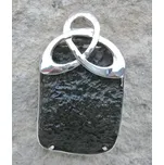 Drakkaria TRIQUETRA, stříbrný přívěsek s vltavínem, Ag 925