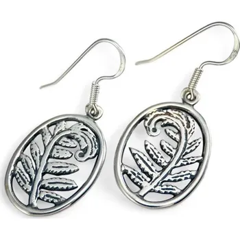 Náušnice Drakkaria KAPRADÍ, stříbrné náušnice, Ag 925