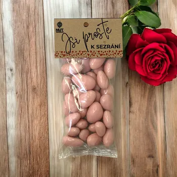 Nutworld.cz Zamilovaný sáček - Mandle v jahodovém jogurtu 100g - Jsi prostě k sežrání