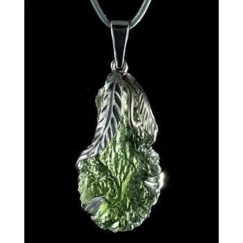 Přívěsek Drakkaria LUTETIA, stříbrný přívěsek s vltavínem, Ag 925