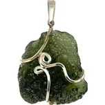 Drakkaria OBERUS, stříbrný přívěsek s vltavínem, Ag 925