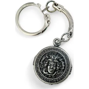 Náhrdelník Drakkaria Řecká Medůza, klíčenka zinek starostříbro