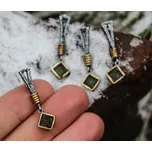 Kanevsky GABRETA, stříbrné náušnice s vltavínem, Ag 925