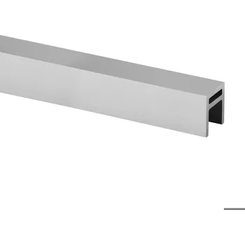 Zábradlí Krycí lišta, 33x39x4,5 mm, Easy Glass Hybrid Krycí lišta, 33x39x4,5 mm, Easy Glass Hybrid, délka 5000 mm, U=24x24, hliník, matný stříbrný efekt